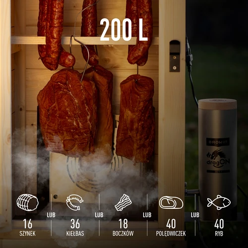 Affumicatore con Wi‑Fi, 200 L – dragON WOOD 100IQ con modulo riscaldante elettrico e centralina di controllo - 11