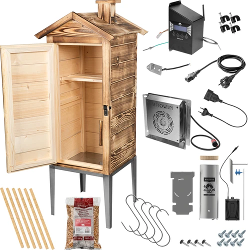 Affumicatore con Wi‑Fi, 200 L - dragON WOOD 100IQ con modulo riscaldante elettrico e controller, a legna - 3