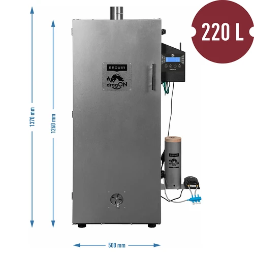 Affumicatore dragON in acciaio 220 L, IQ – con centralina Wi‑Fi - 9