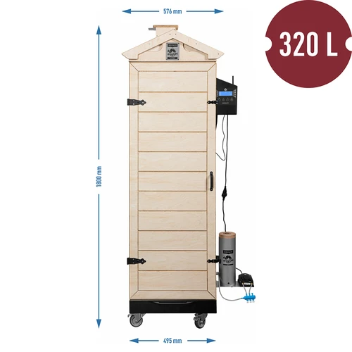 Affumicatore dragON PLYWOOD NATURE – senza telaio, modulare, con controller Wi‑Fi, 320 L - 8