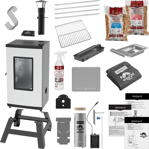 Affumicatore elettrico dragON con base mobile e detergente per la pulizia - 2