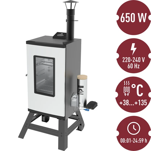 Affumicatore elettrico dragON con base mobile e detergente per la pulizia - 24