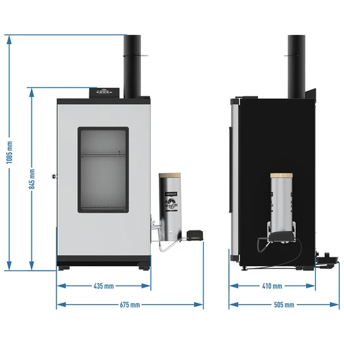 Affumicatore elettrico - dragON con generatore di fumo, digitale 65 L - 8