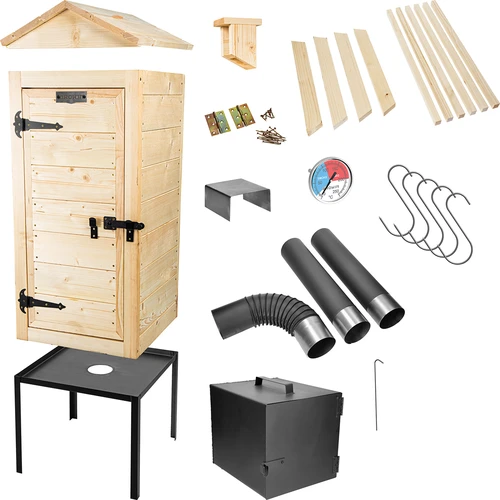 Affumicatore in legno da 100 cm, con focolare