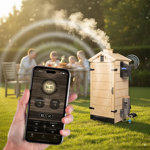 Affumicatore senza cornice dragON PLYWOOD NATURE con controller Wi-Fi, 200L - 8