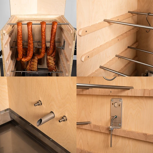 Affumicatore senza telaio dragON PLYWOOD NATURE con controller digitale, 200L - 5