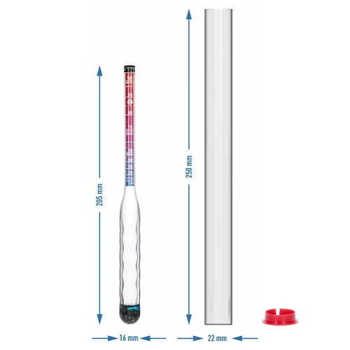 Alcolometro infrangibile con provetta, campo di misura 20-98% - 7