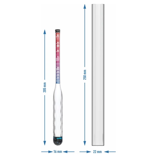 Alcolometro infrangibile con provetta, intervallo di misura 20-98% - 6