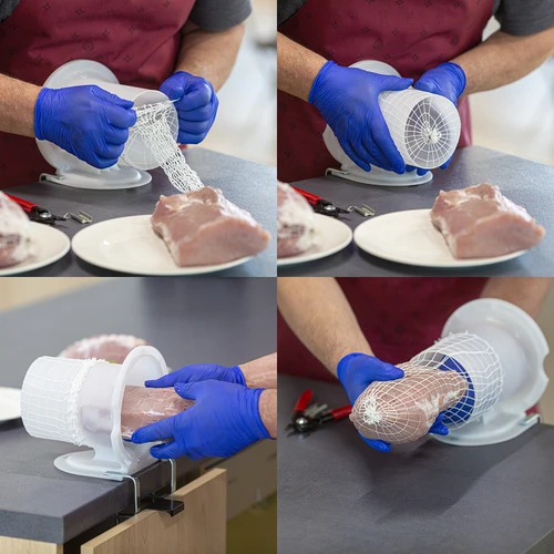 Applicatore per reti elastiche per salumi - 14