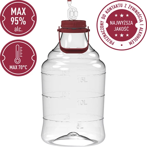 Balon do wina lekki, nietłukący z uchwytem, 20 L - 5