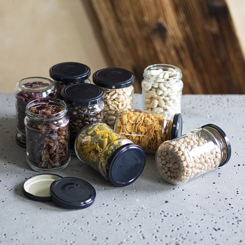 Barattoli 250 ml TO 66/4 con capsula nera - 6 pz. - 6