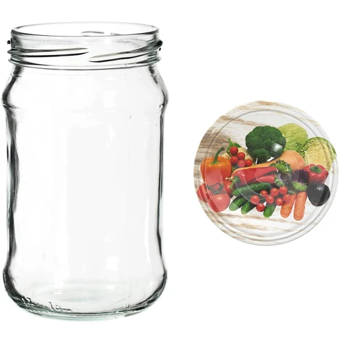 Barattoli 300 ml con coperchio colorato fi 66 - 6 pezzi. - 8