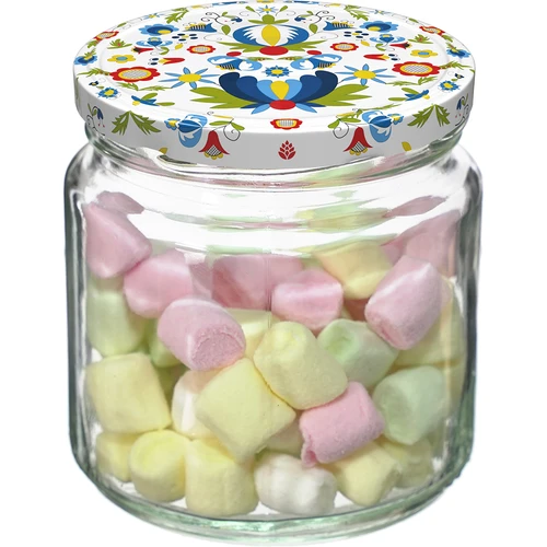 Barattolo con capacità di 212 ml, con coperchi colorati ø 66. - 6