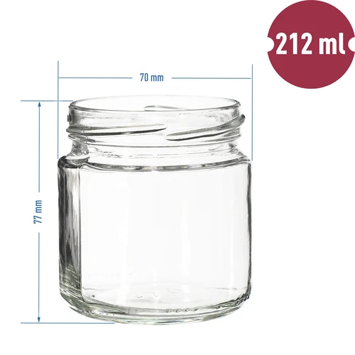 Barattolo con capacità di 212 ml, con coperchi colorati ø 66. - 7