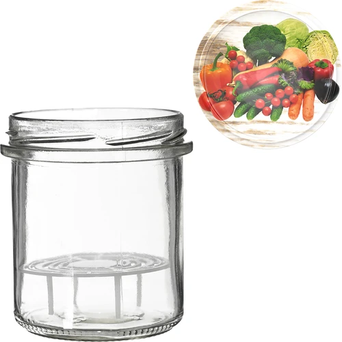 Barattolo da 350 ml con coperchio e pressino - 6 pezzi - 8