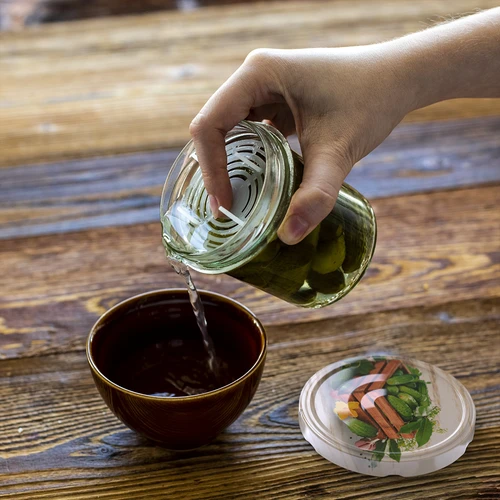 Barattolo da 350 ml con coperchio e pressino - 6 pezzi - 12