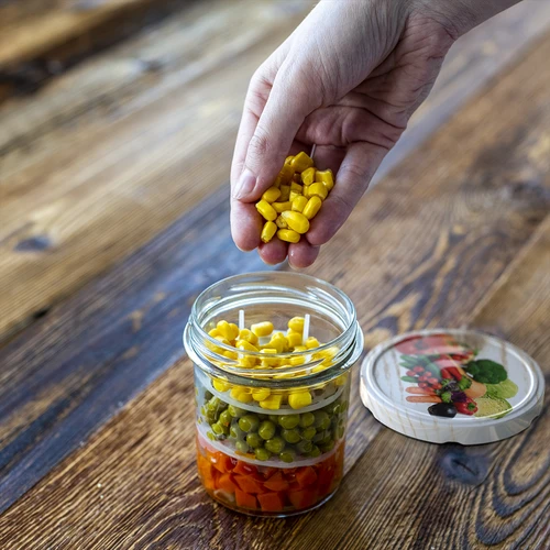 Barattolo da 350 ml con coperchio e pressino - 6 pezzi - 14