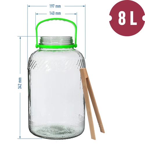 Barattolo di vetro 8 L, con pinze - 6
