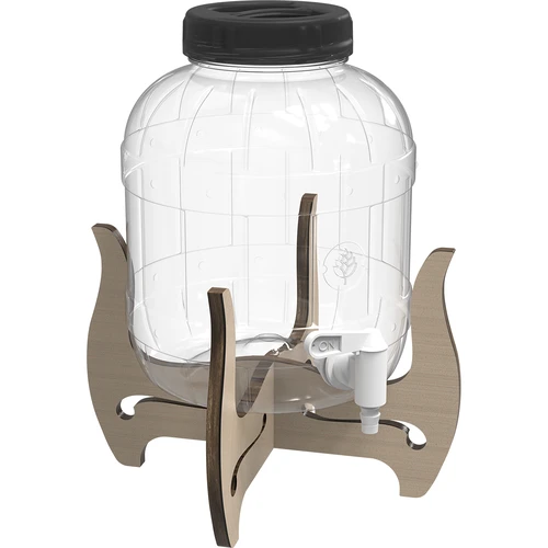 Barattolo infrangibile 5 L con rubinetto e supporto in legno reversibile a due altezze - 4