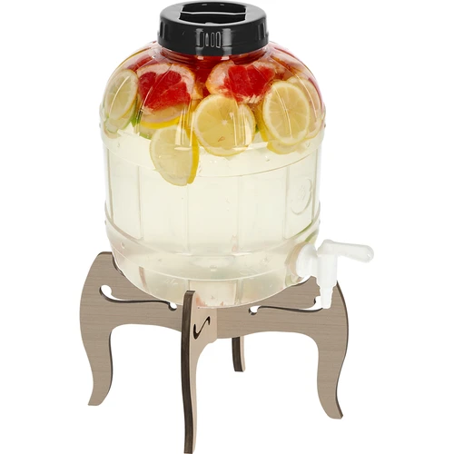 Barattolo infrangibile 8L con rubinetto e supporto in legno reversibile