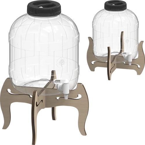 Barattolo infrangibile 8L con rubinetto e supporto in legno reversibile - 5