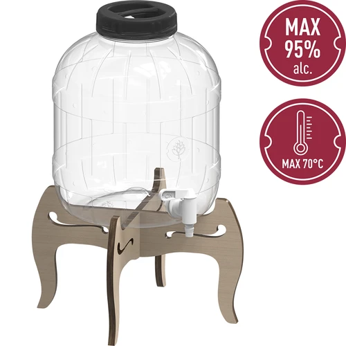 Barattolo infrangibile 8L con rubinetto e supporto in legno reversibile - 6