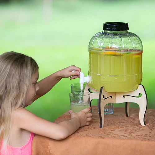 Barattolo infrangibile 8L con rubinetto e supporto in legno reversibile - 15