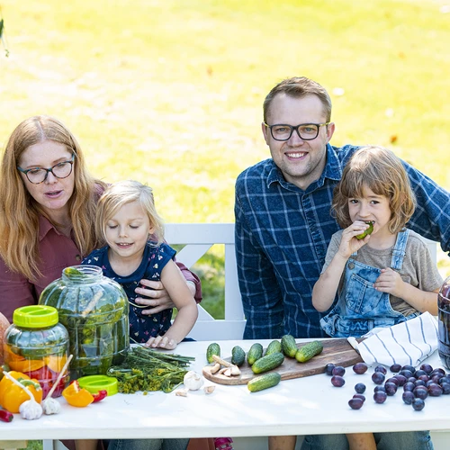 Barattolo infrangibile e multifunzionale per fermentare + pinze, 5L - 7