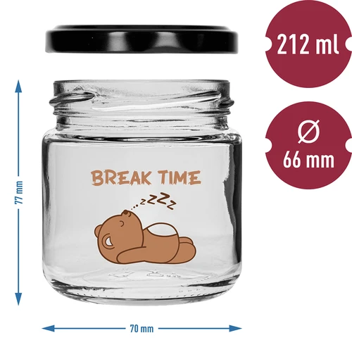 Barattolo per bambini twist off 212ml con stampa e coperchio fi 66/4, 6 pezzi - 7