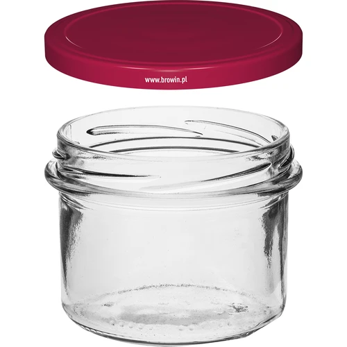 Barattolo semplice 235 ml (fi82) con coperchio bordeaux 6 pz. - 3