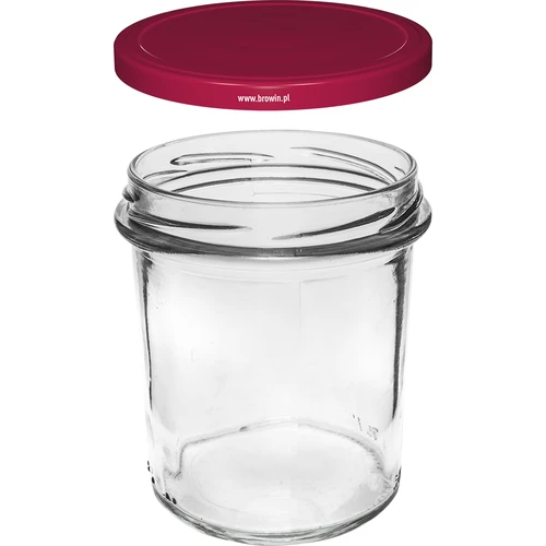 Barattolo semplice 350 ml (fi 82) con coperchio bordeaux 6 pz. - 3
