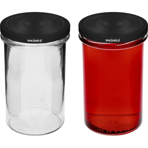 Barattolo semplice 545ml (fi 82) - con coperchio nero, 6 pezzi - 5