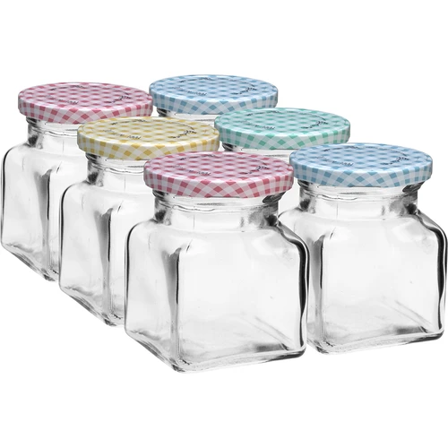 Barattolo TO 120 ml Quattro angoli fi 53 coperchio - 6 pezzi  - 1 