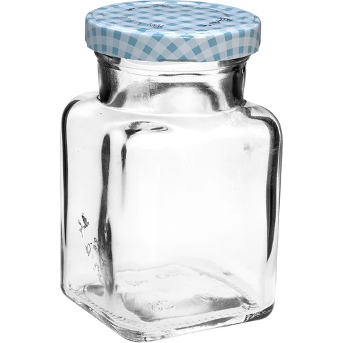 Barattolo TO 150 ml Quattro angoli fi 53 coperchio - 6 pezzi. - 2