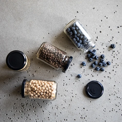 Barattolo TO 190 ml con tappo colorato Ø 53 mm - 8 pz - 12