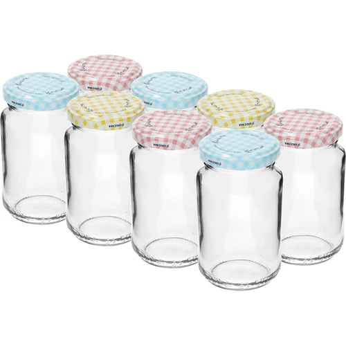 Barattolo TO 190ml con coperchio colorato fi 53 - 8 pz. - 2