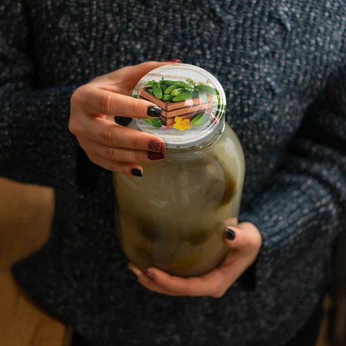 Barattolo TO 2 L, fi 82/6 con tappo colorato + pinze - 5