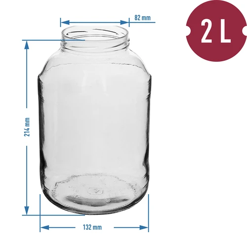 Barattolo TO 2L con tappo dorato fi82/6 - 6 pezzi - 2