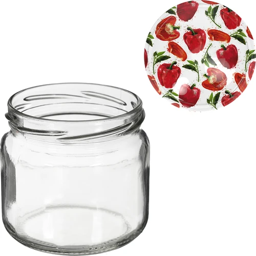 Barattolo TO 370 ml con coperchio colorato fi82/6- 6 pezzi - 8