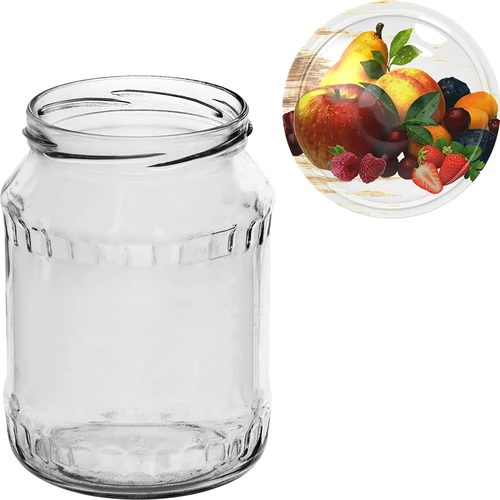 Barattolo TO 720 ml con coperchio colorato fi 82/6 - 6 pezzi - 9