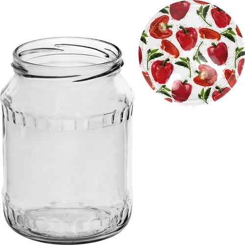 Barattolo TO 720 ml con coperchio colorato fi 82/6 - 6 pezzi - 11