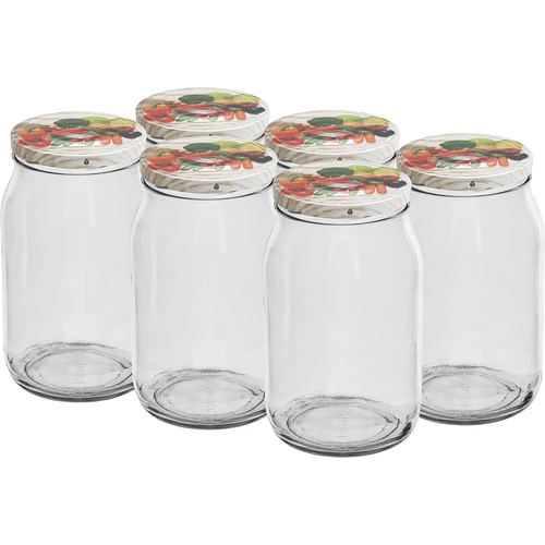 Barattolo TO 900 ml con coperchio colorato fi82/6 - 6 pezzi  - 1 