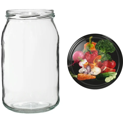 Barattolo TO 900 ml con coperchio colorato fi82/6 - 6 pezzi - 12