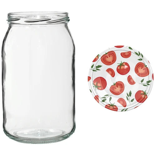 Barattolo TO 900 ml con coperchio colorato fi82/6 - 6 pezzi - 7