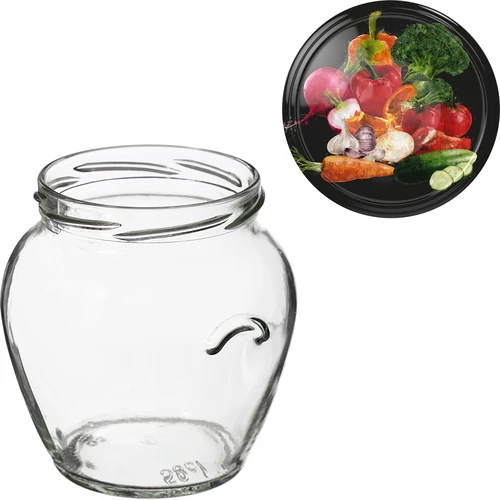 Barattolo TO Anfora 580 ml con coperchio colorato fi82/6-6pz. - 12