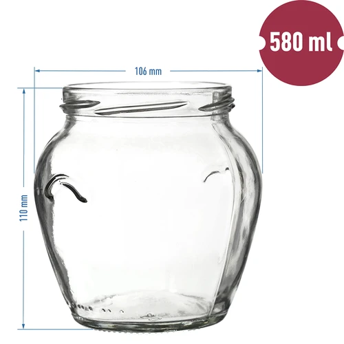 Barattolo TO Anfora 580 ml con coperchio colorato fi82/6-6pz. - 6