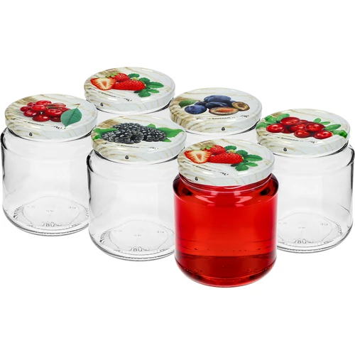 Barattolo TO, cicciotto 580ml con coperchio colorato fi82/6, 6 pezzi - 3