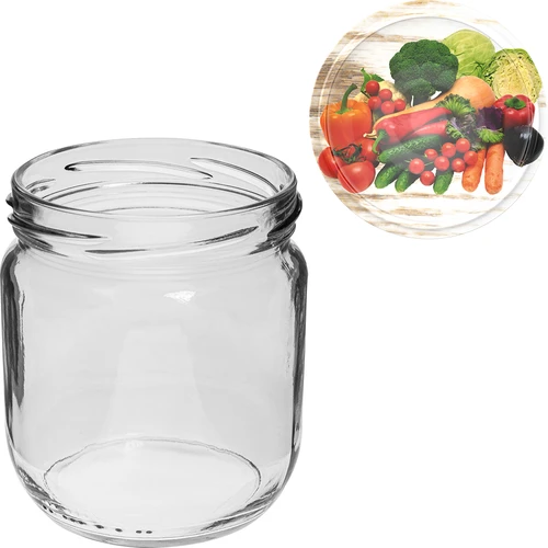 Barattolo TO Gurken 425 ml con coperchio colorato fi 82/6 - 6 pezzi - 6