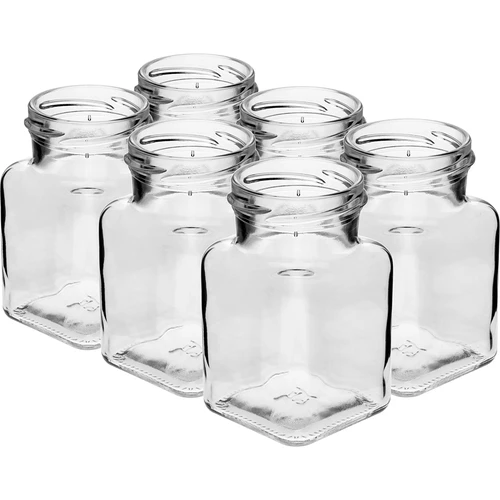 Barattolo twist off 150ml Quattro angoli fi 53 con coperchio nero, 6 pezzi - 3