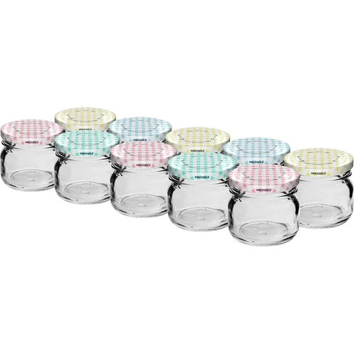 Barattolo twist-off 30 ml con coperchio colorato fi 43 - 10 pezzi  - 1 